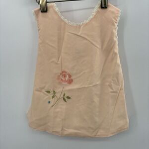 Vintage Grace Peach A Line Embroidered Dress‎ With Lace Trim 18 M-2T